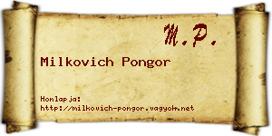 Milkovich Pongor névjegykártya